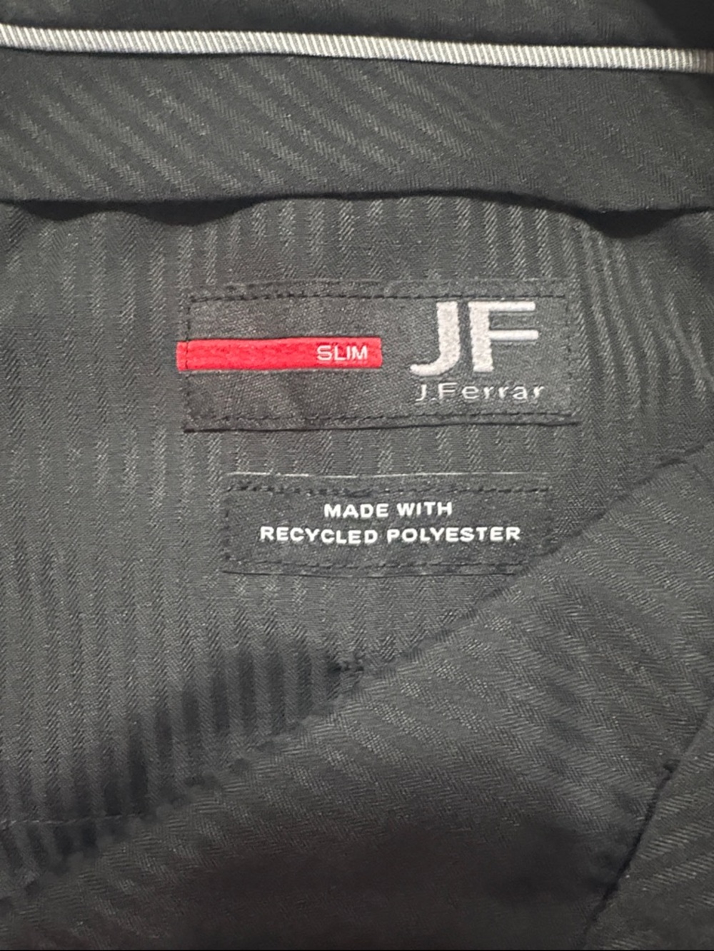 jf j.ferrar Black Slim Men Pants with Red Accent